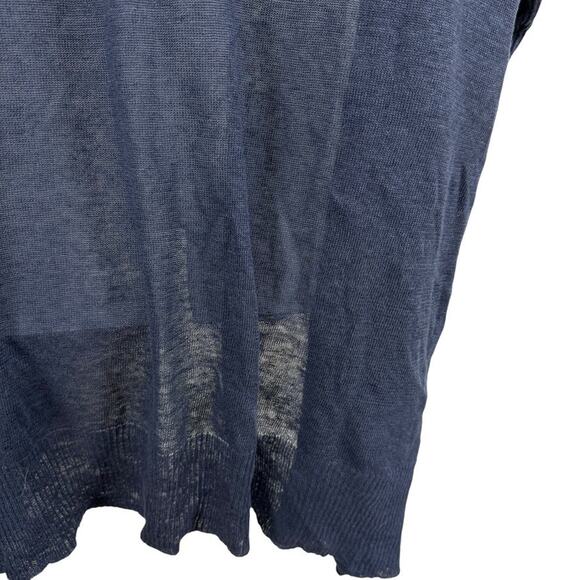 Pure Amici Womens Open 100% Linen Longline Cardigan Sweater Navy Blue sz 1 / M - Picture 11 of 16